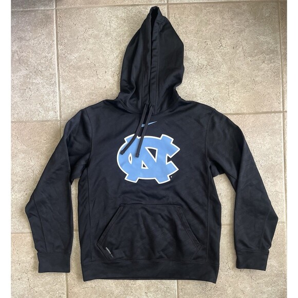 Nike Thermafit Men’s Small N. Carolina Tar Heels Black Hooded Sweater Logo - Picture 1 of 6